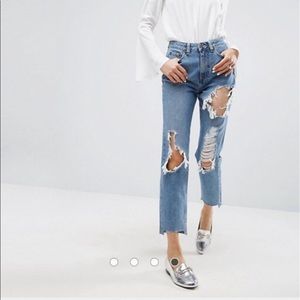 ASOS Ripped Mom Jeans